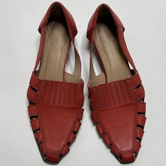 Bird of Flight Women's Sandals Made in Brazil Burnt Red Slip On Size 8.5 Pointed - Picture 5 of 8